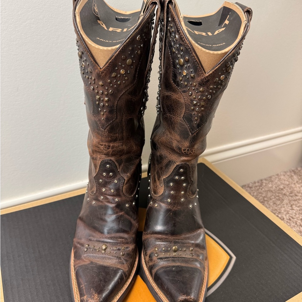 Ariat Women's Sassy Brown Rhinestone Cowgirl Boots - Picture 2 of 7